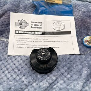 Harley-Davidson Black Service Oil Filter Wrench with Instruction Sheet